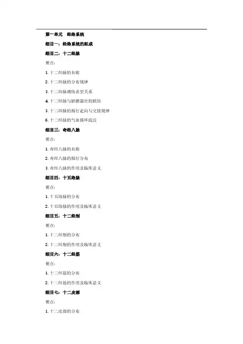 《针灸学》考试大纲