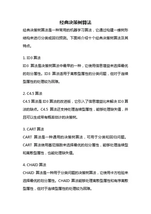经典决策树算法