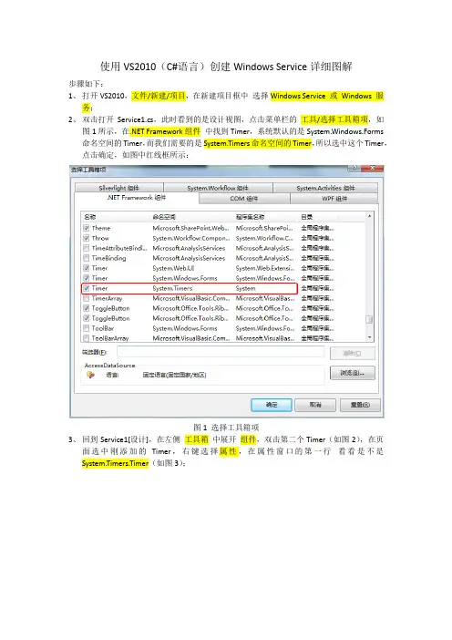 使用VS2010创建Windows Service
