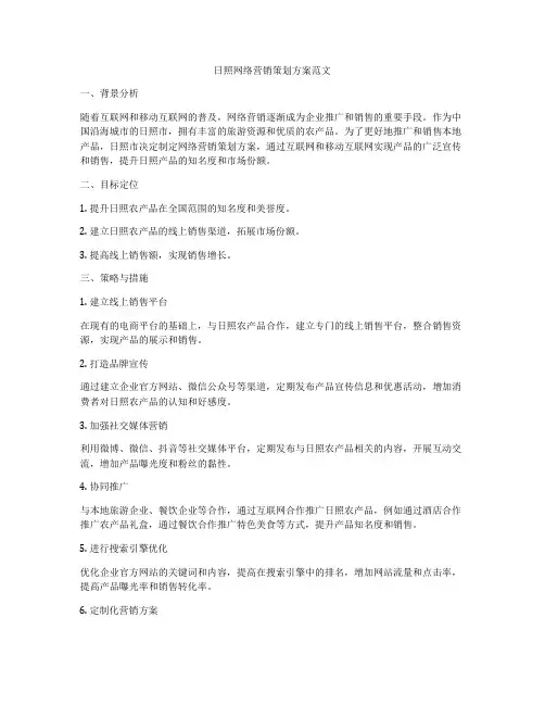 日照网络营销策划方案范文