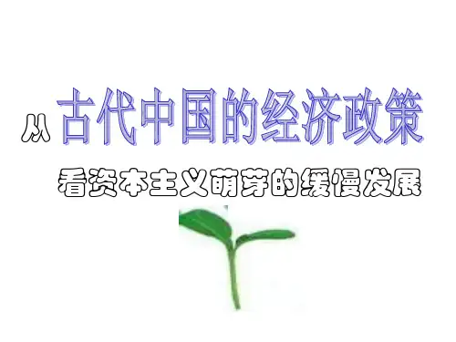 【高中历史】从古代中国的经济政策看资本主义萌芽的缓慢发展ppt