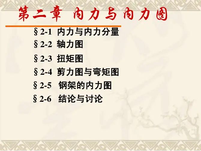 材料力学教学配套课件范钦珊第二章内力与内力图