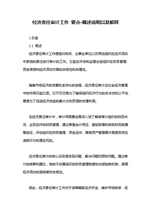 经济责任审计工作 要点-概述说明以及解释