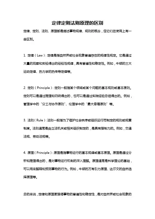定律定则法则原理的区别