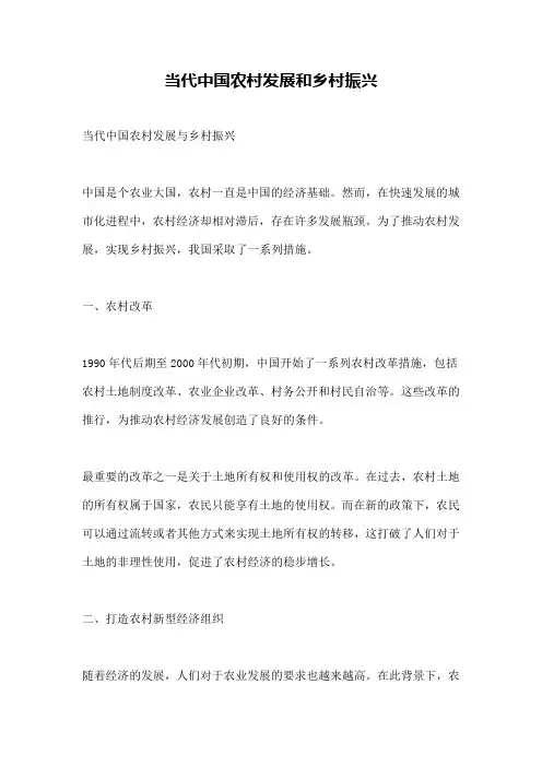 当代中国农村发展和乡村振兴