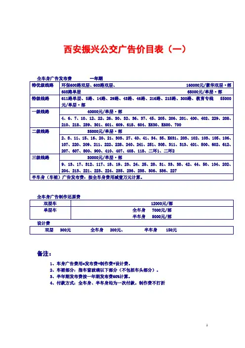 西安公交车体最新报价