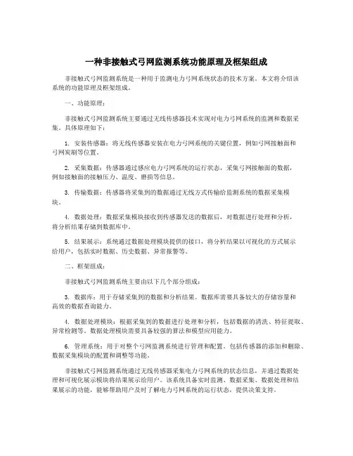 一种非接触式弓网监测系统功能原理及框架组成