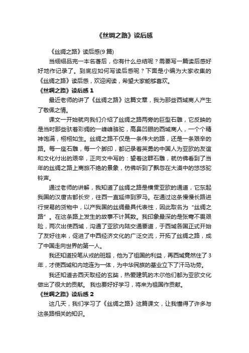 《丝绸之路》读后感