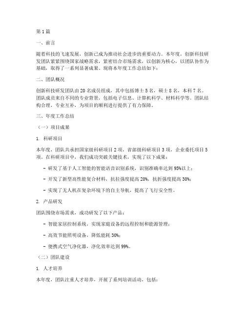 新颖团队总结报告范文(3篇)