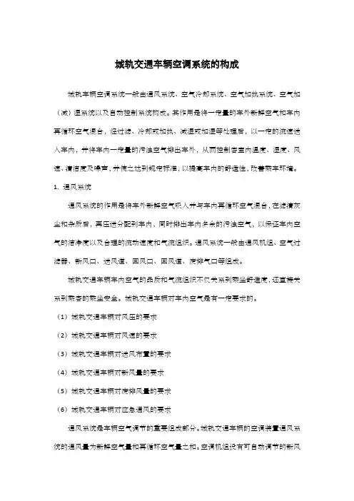城轨交通车辆空调系统的构成
