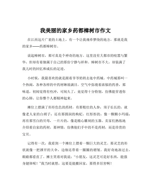我美丽的家乡药都樟树市作文