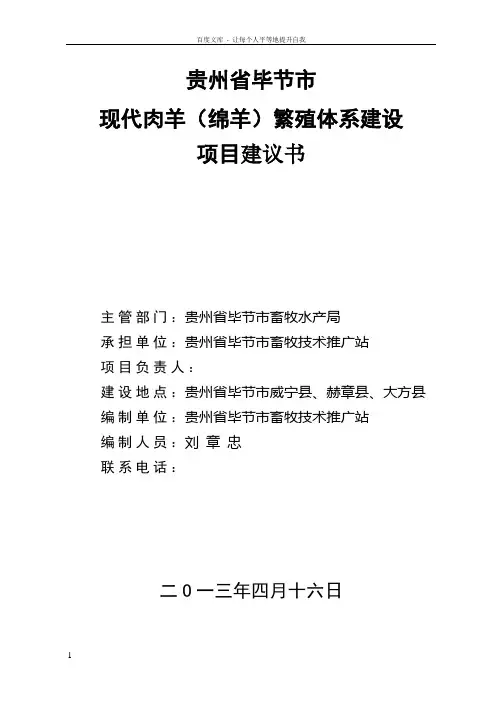 现代肉羊建议书MicrosoftWord文档