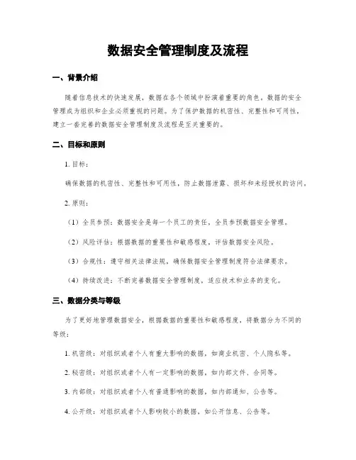 数据安全管理制度及流程