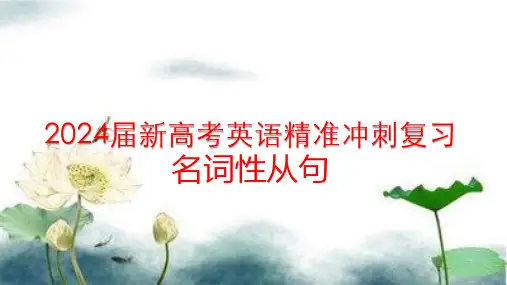 2024届新高考英语精准冲刺复习 名词性从句