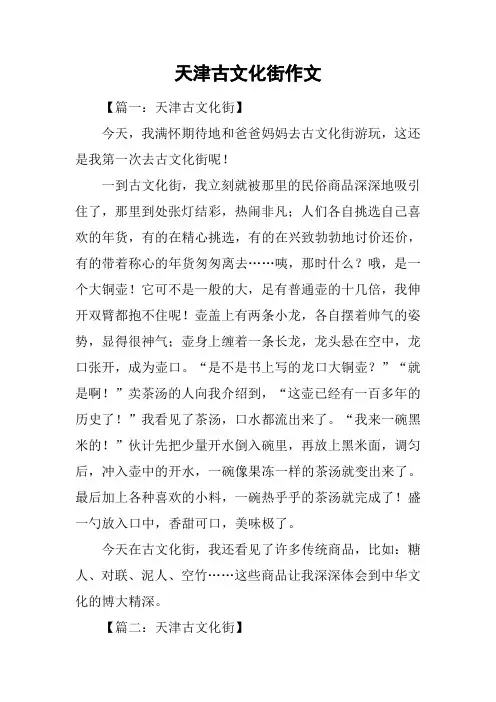 天津古文化街作文