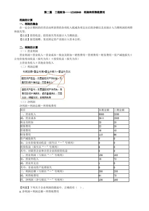 利润和所得税费用