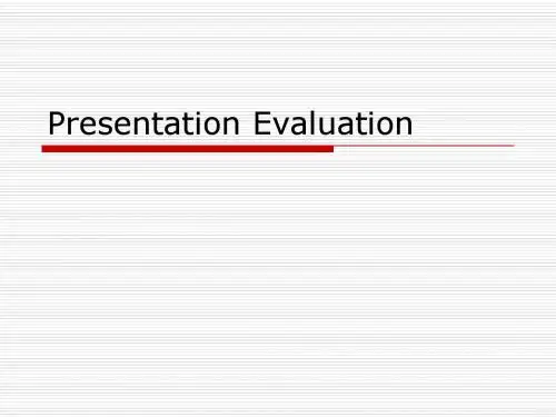 Presentation Evaluation