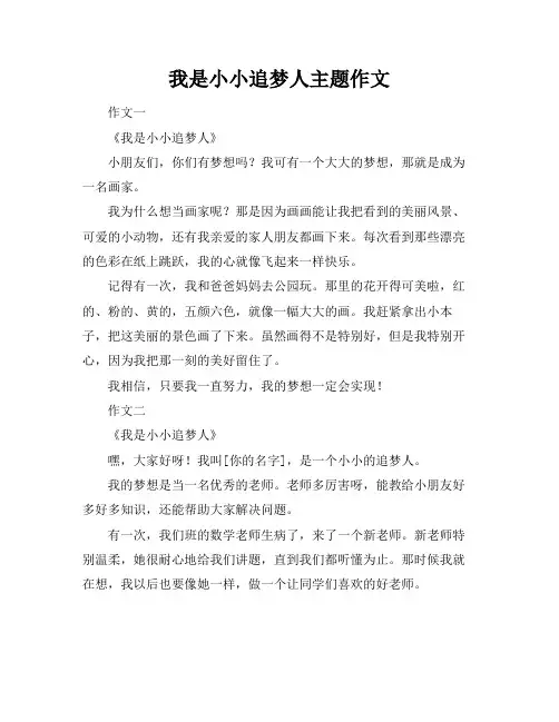 我是小小追梦人主题作文
