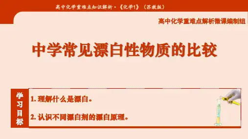 高中化学《中学常见漂白性物质》公开课PPT课件