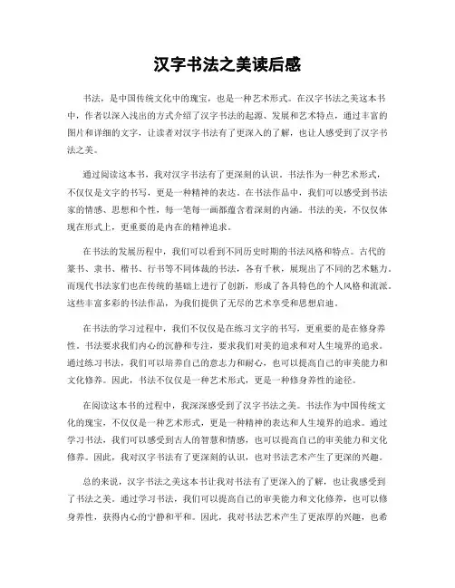 汉字书法之美读后感