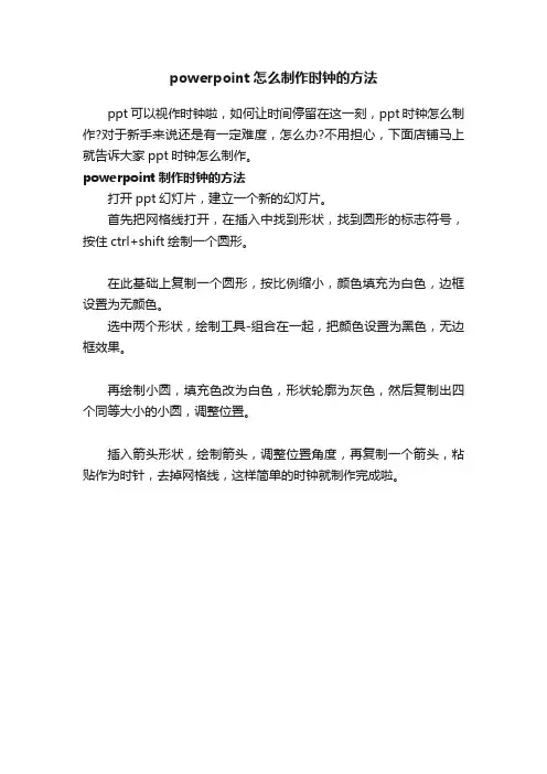 powerpoint怎么制作时钟的方法