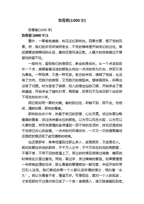 致青春[1000字]