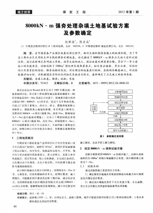 8000kN·m强夯处理杂填土地基试验方案及参数确定