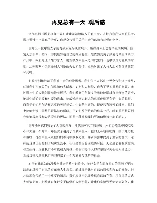 再见总有一天 观后感