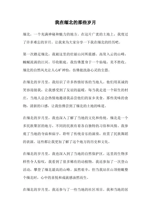 我在缅北的那些岁月