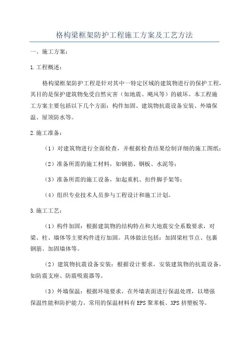 格构梁框架防护工程施工方案及工艺方法