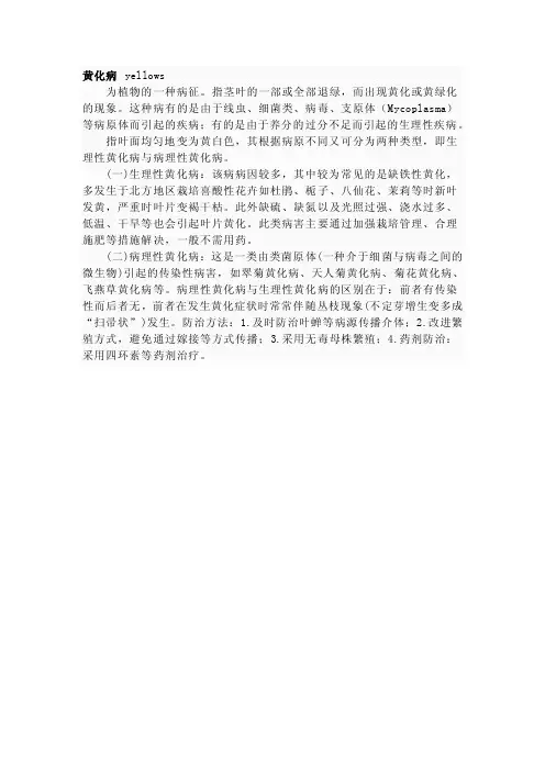 黄化病分类——精选推荐