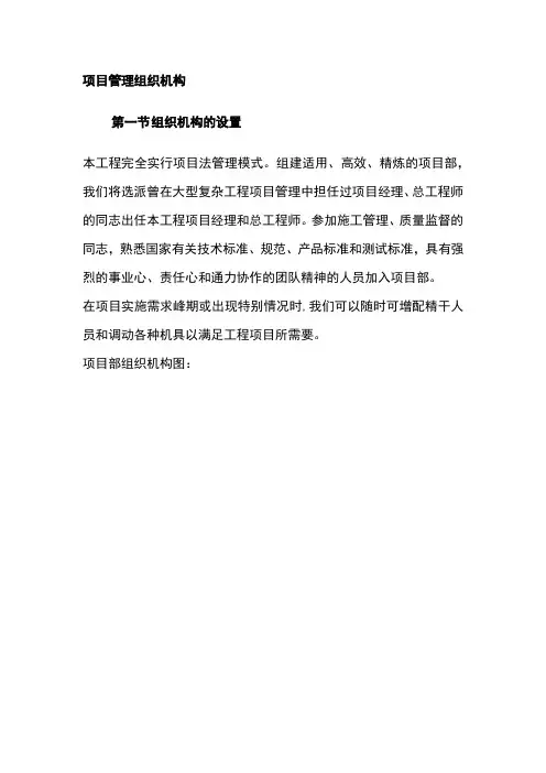 (完整版)项目管理组织机构