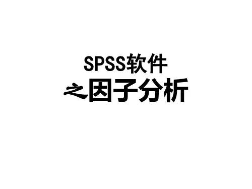 因子分析  PPT课件