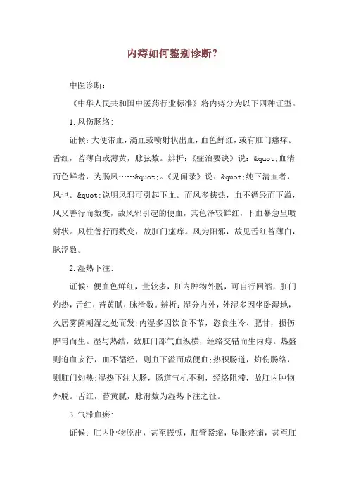 内痔如何鉴别诊断？