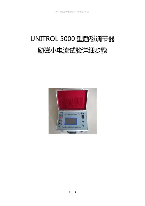 UNITROL5000型励磁小电流试验详细步骤