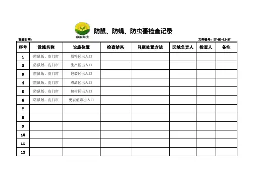 27  防鼠 、防蝇、防虫害检查记录