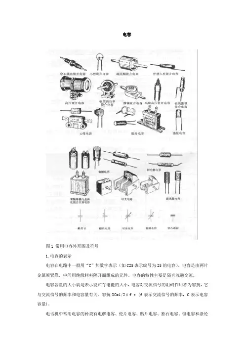 常用电容外形图及符号