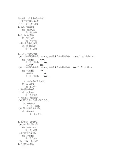 事业单位会计分录大全