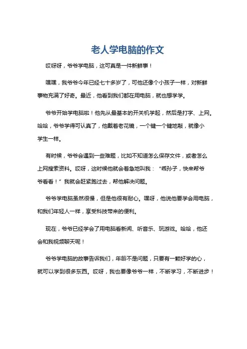 老人学电脑的作文
