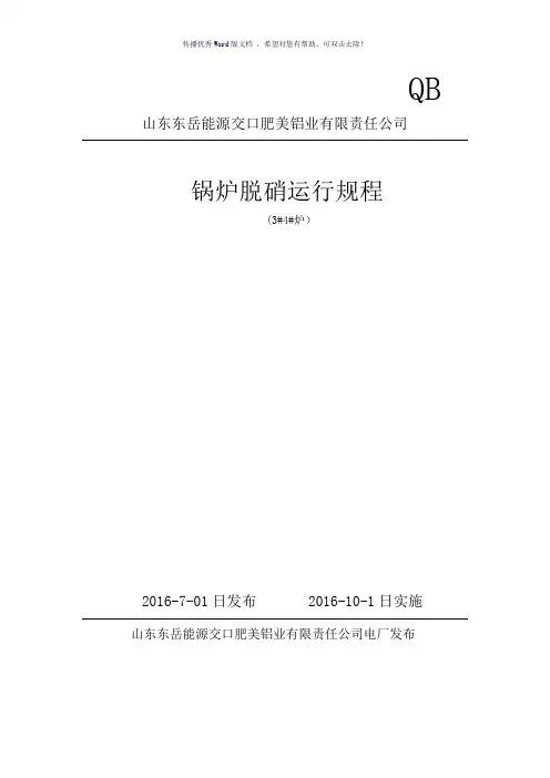 脱硝培训手册