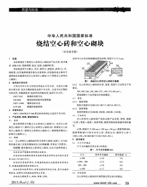 烧结空心砖和空心砌块