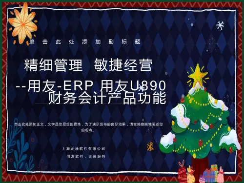 用友ERP-U890财务会计功能介绍
