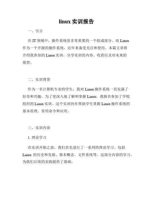 linux实训报告