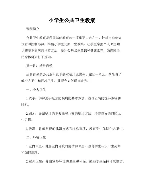 小学生公共卫生教案