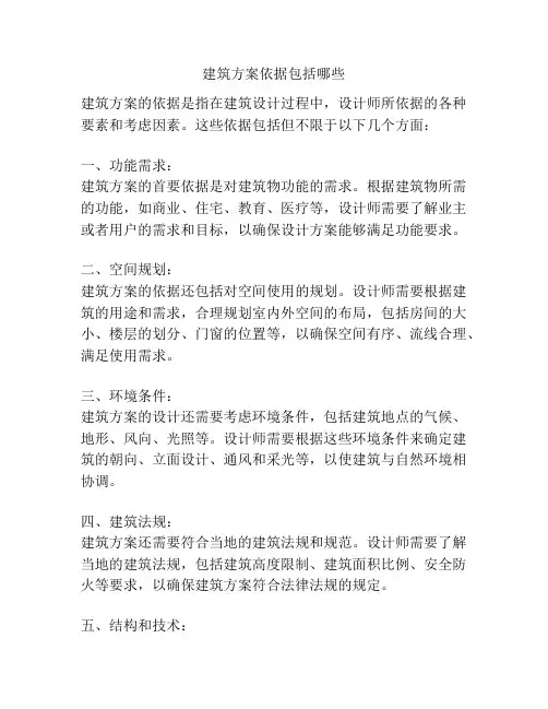 建筑方案依据包括哪些