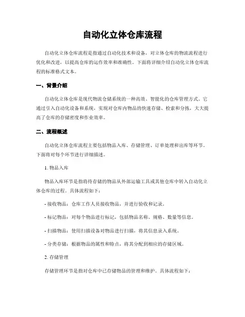 自动化立体仓库流程
