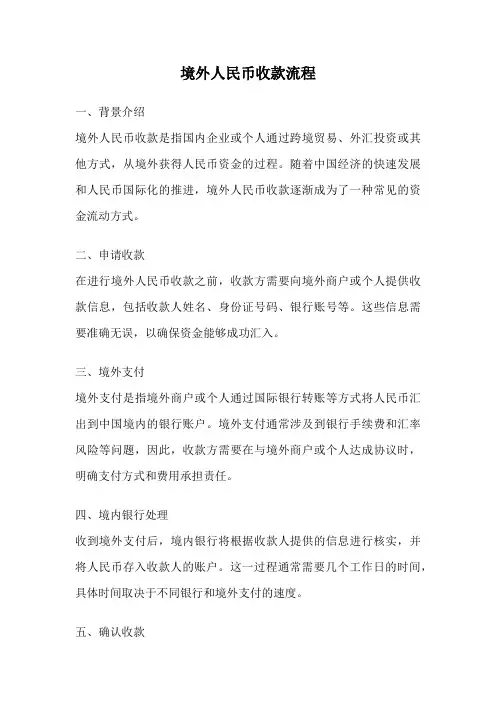 境外人民币收款流程
