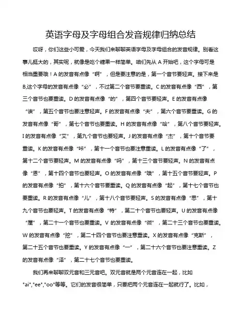 英语字母及字母组合发音规律归纳总结