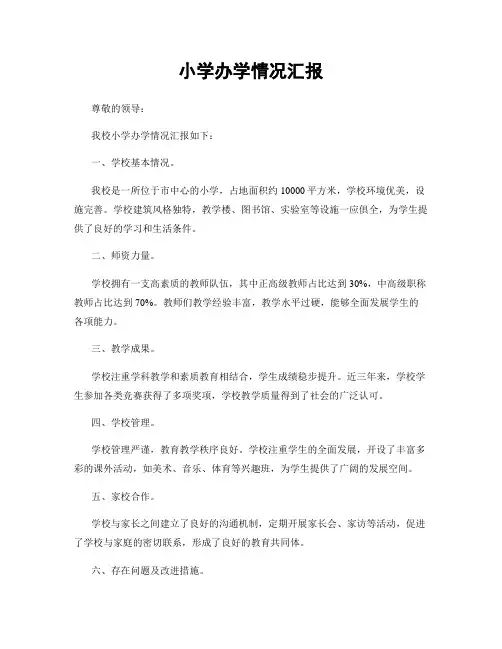 小学办学情况汇报