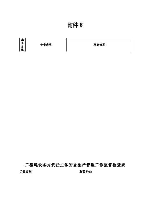 工程建设各方责任主体安全检查表